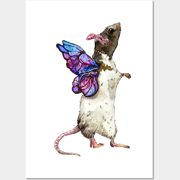 Rat Fairy Wall Art by aquabun